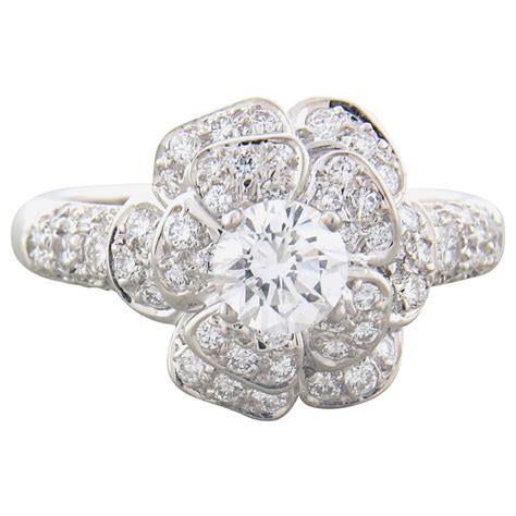 chanel flower engagement ring|Chanel camellia flower ring.